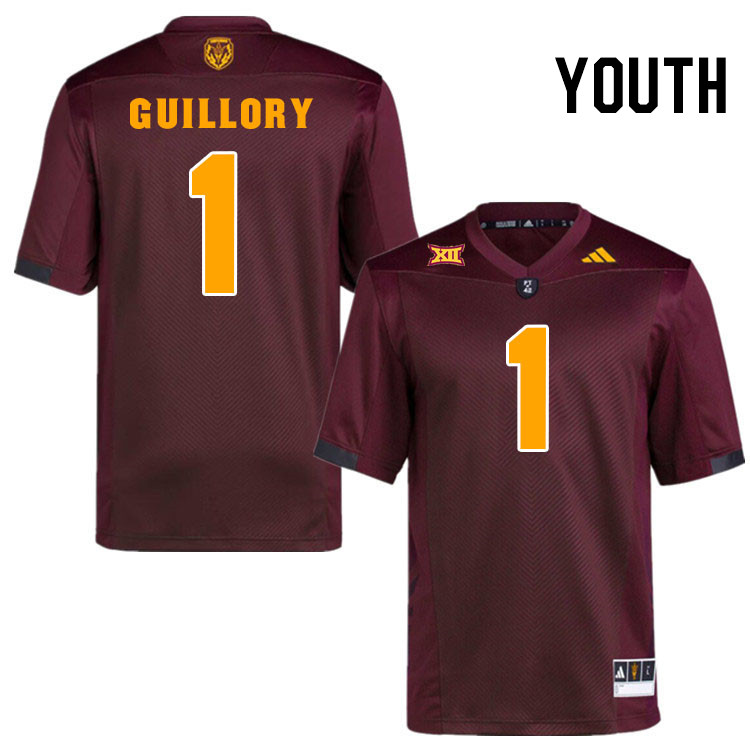 Men #1 Xavier Guillory Arizona State Sun Devils College Football Jerseys Stitched-Maroon